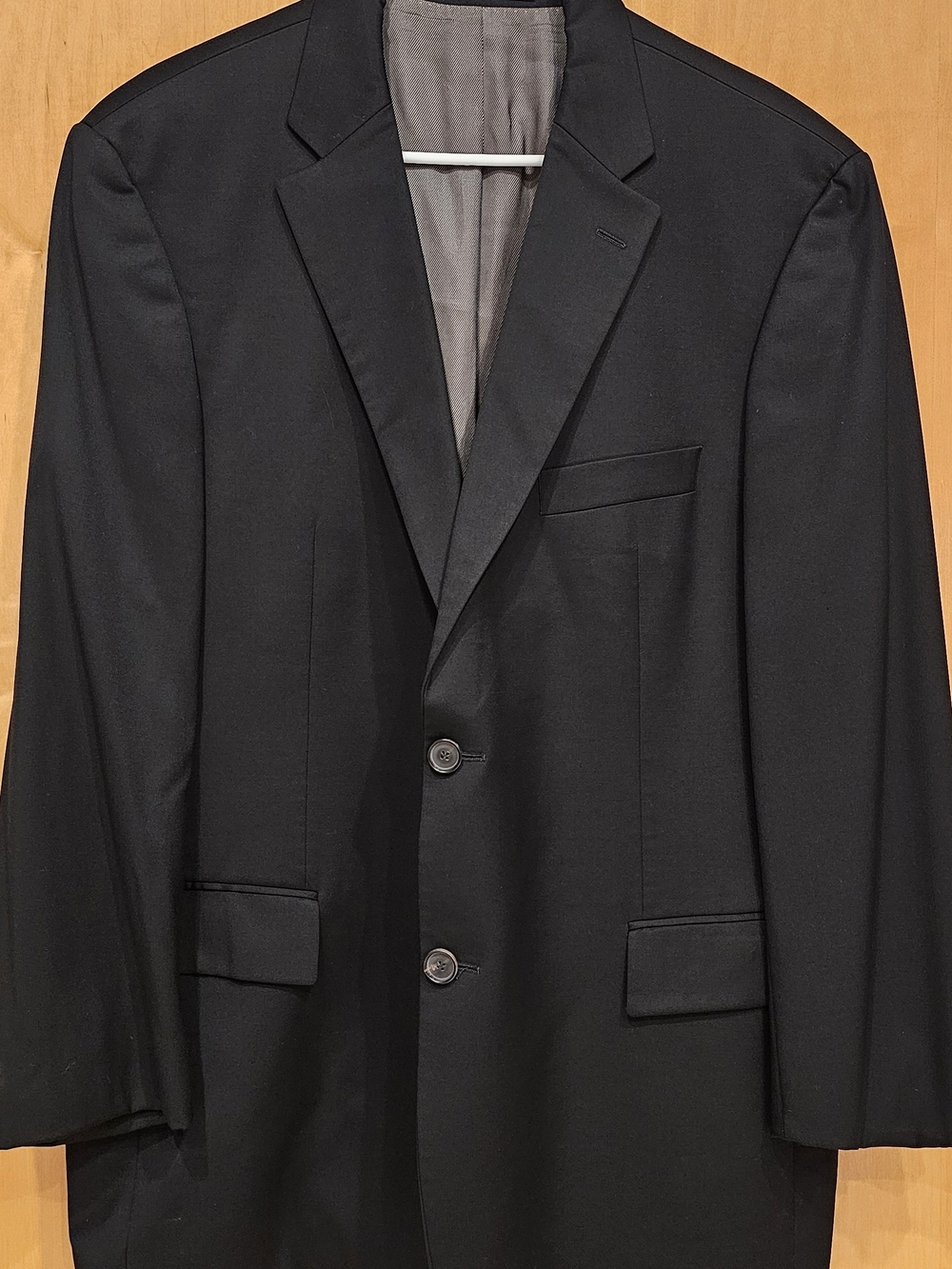Hugo Boss Super 110 Classic Black Men's Blazer - Tailored Two-Button Jacket